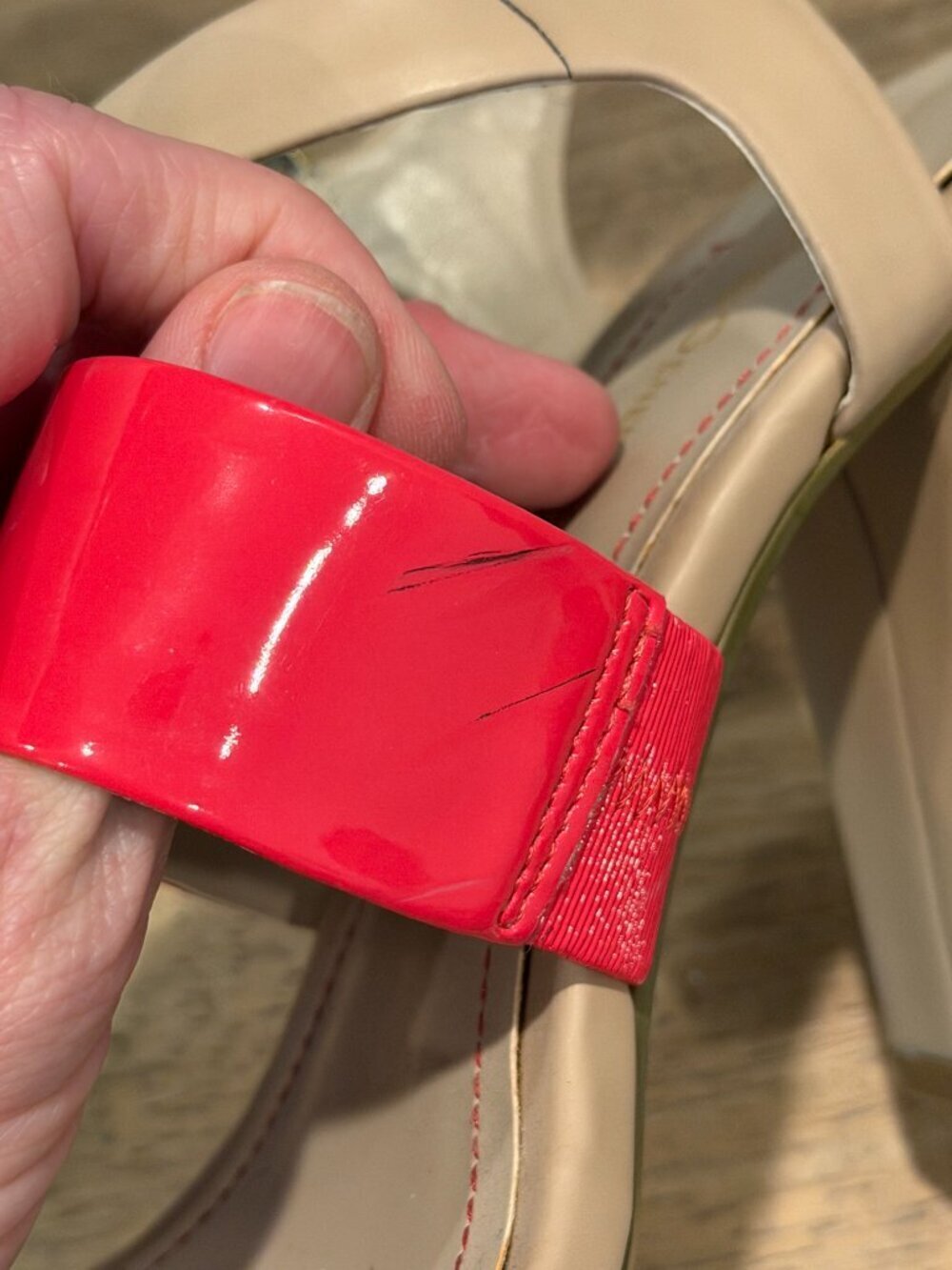 BCBGeneration Strappy Block Heels Pink Cream 7.5 - Picture 8 of 12